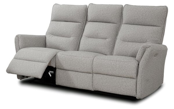 DecHome Divano Relax 3 Posti Moderno Schienale Reclinabile Meccanismo Elettrico in Tessuto Dimensioni 186x95x105 cm colore Grigio - Softwave