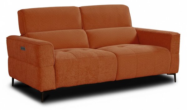 DecHome Divano Relax 3 Posti Moderno Schienale Reclinabile Meccanismo Elettrico in Tessuto Dimensioni 197x100x95/105 cm colore Aragosta - Luxora