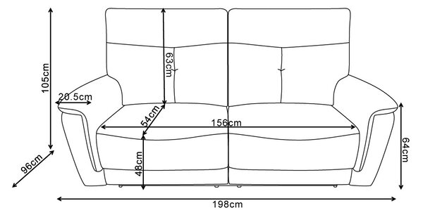 DecHome Divano Relax 3 Posti Moderno Schienale Reclinabile Meccanismo Elettrico in Tessuto Dimensioni 198x96x105 cm colore Sabbia - Elysio