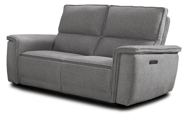 DecHome Divano Relax 3 Posti Moderno Schienale Reclinabile Meccanismo Elettrico in Tessuto Dimensioni 205x96x102 cm colore Grigio - Velveta
