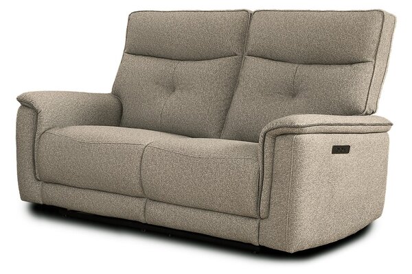 DecHome Divano Relax 3 Posti Moderno Schienale Reclinabile Meccanismo Elettrico in Tessuto Dimensioni 198x96x105 cm colore Sabbia - Elysio