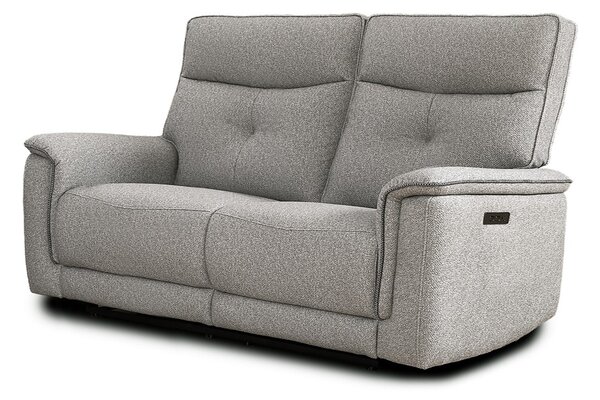 DecHome Divano Relax 3 Posti Moderno Schienale Reclinabile Meccanismo Elettrico in Tessuto Dimensioni 198x96x105 cm colore Grigio - Elysio