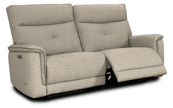 DecHome Divano Relax 3 Posti Moderno Schienale Reclinabile Meccanismo Elettrico in Tessuto Dimensioni 198x96x105 cm colore Sabbia - Elysio