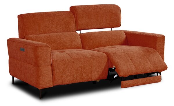 DecHome Divano Relax 3 Posti Moderno Schienale Reclinabile Meccanismo Elettrico in Tessuto Dimensioni 197x100x95/105 cm colore Aragosta - Luxora