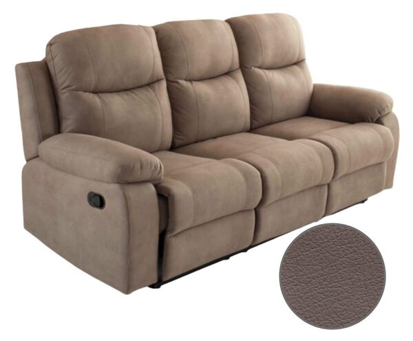 DecHome Divano Relax 3 Posti Moderno Schienale Reclinabile Poggiapiedi estraibile Meccanismo Manuale in Tessuto Dimensioni 211x100x90 cm colore Ele
