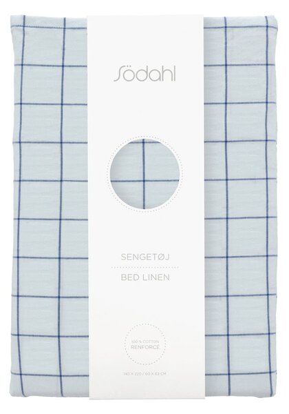 Set copripiumino e federa azzurro in cotone renforcé per letto singolo 140x200 cm Vista – Södahl