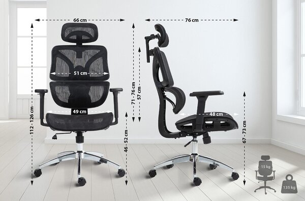 Sedia da ufficio Deshler - Nera
