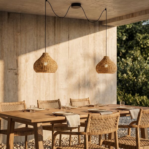 Lampade da esterno Lucande, Taniola, dimmerabile, Legno, Terrazza, Legno, Campagna / rustico
