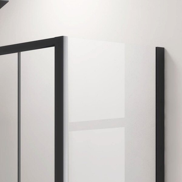 Kamalu box doccia 150x70 angolo doppio scorrevole colore nero kfn6000s
