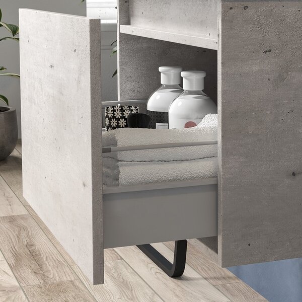 Mobile bagno 60 cm con piano bianco solid surface SP-60C - KAMALU