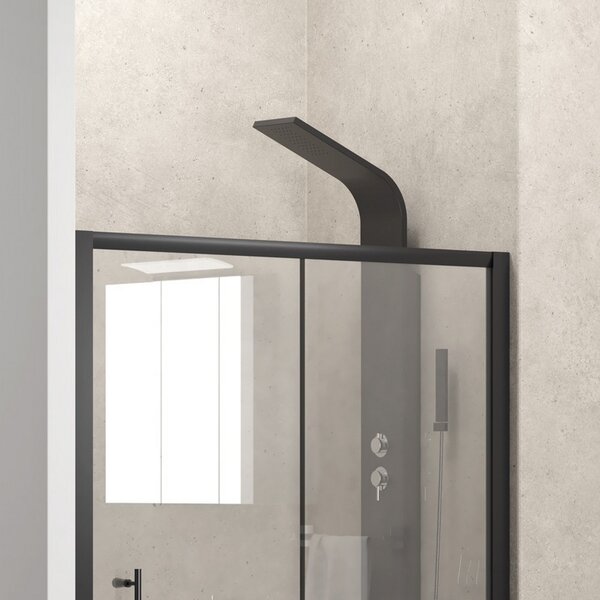 Kamalu box doccia nicchia scorrevole 110cm con telaio nero kfn5000