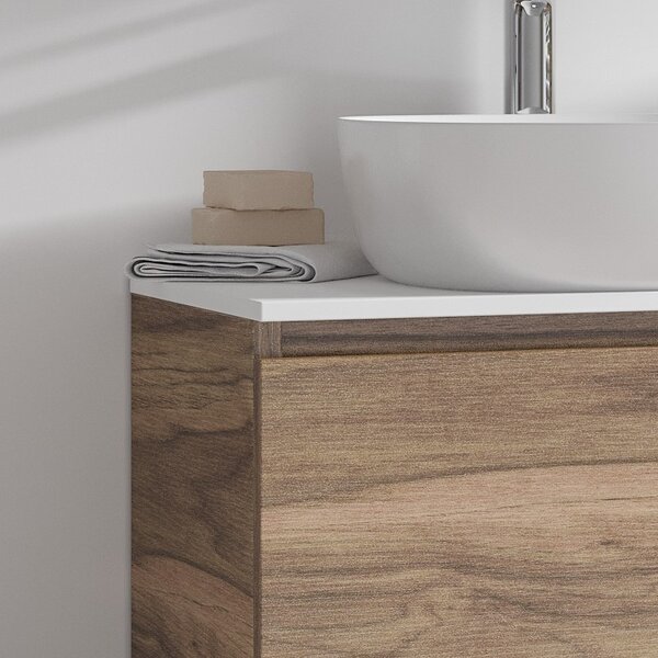 Mobile bagno 60 cm con piano bianco solid surface SP-60C - KAMALU