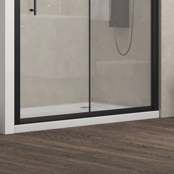 Kamalu box doccia nicchia scorrevole 110cm con telaio nero kfn5000