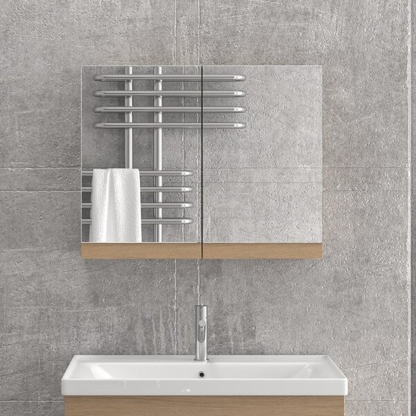 Specchiera bagno contenitore da 75 cm con 2 ante NEL-75 - KAMALU