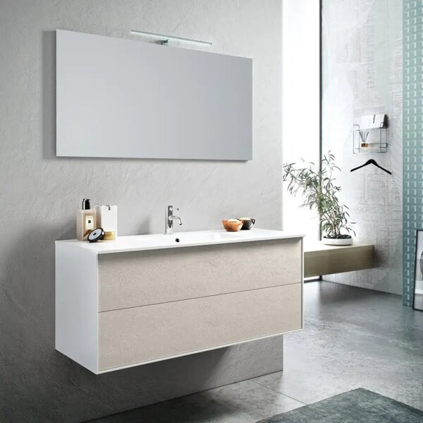 Mobile bagno 85 cm con lavabo e specchio bianco portuna - Claudia 93826