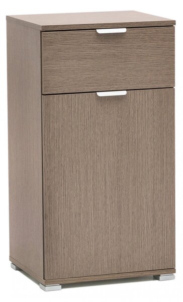 Mobiletto con 1 Anta e 1 Cassetto 45x38x85 h cm in Truciolare bilaminato Rovere Grigio