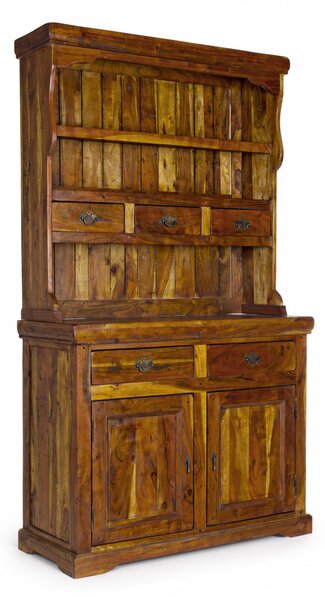 MOBILI 2G - CREDENZA RUSTICA IN LEGNO MASSELLO L.107 P.45 H.190