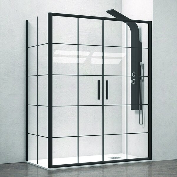 Box doccia angolare vetro serigrafato temperato anticalcare 4 mm telaio in  alluminio bianco. misure 75 x 75 x h185