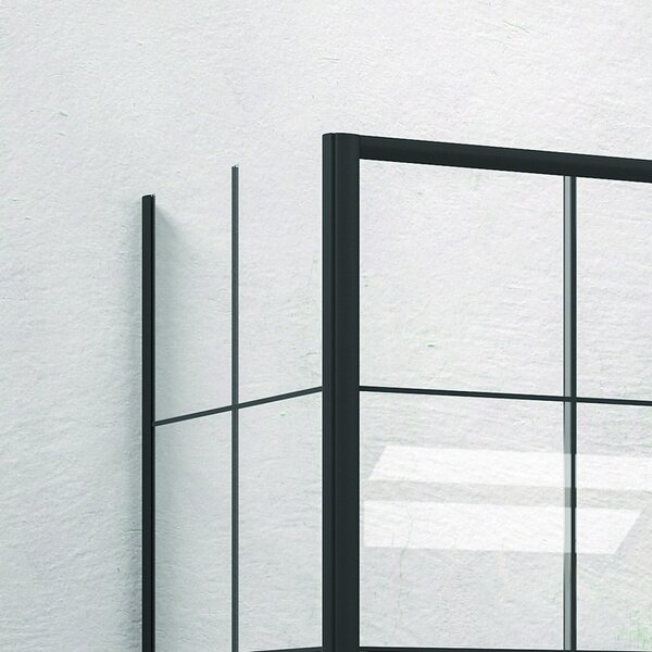 Kamalu box doccia angolare 160x70 doppio scorrevole telaio nero nico-d6000s