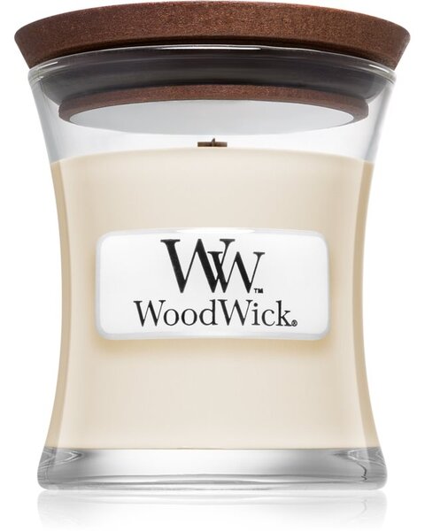 Woodwick White Tea & Jasmine candela profumata con stoppino in legno 85 g