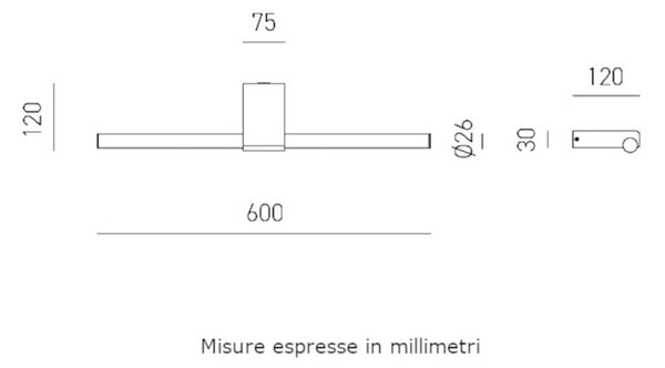 Applique moderno gea luce gap gap560 led alluminio acrilico monoemissione - Gea Luce