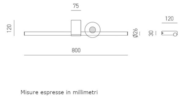 Applique moderno gea luce gap gap562 led alluminio acrilico monoemissione - Gea Luce