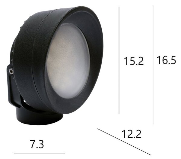 Faretto esterno resina top light roma fa15 gr gx53 led orientabile - Top Light