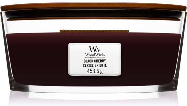 Woodwick Black Cherry candela profumata con stoppino in legno (hearthwick) 453 g