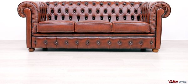 Divano Chesterfield 3 posti ruggine