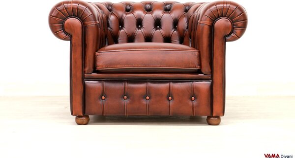 Poltrona Chesterfield Capitonné Ruggine