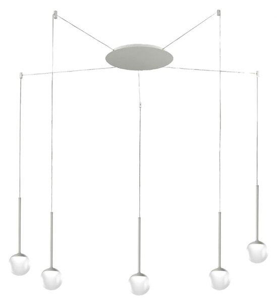 Lampadario moderno promoingross lollypop s5a wh led cct 2677lm metallo bianco metacrilato bianco - Promoingross