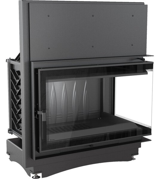Caminetto in ghisa per legna OLIWIA DECO destra 16 kW Ø 200