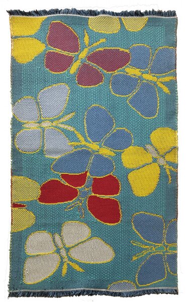 Tappeto arredo in cotone tessuto a mano 55x100 farfalle