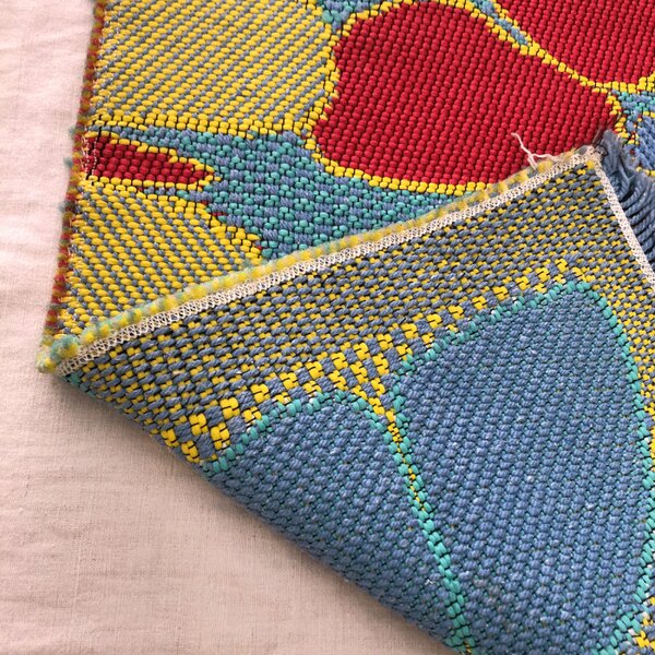Tappeto arredo in cotone tessuto a mano 55x100 farfalle