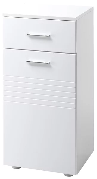Kleankin Mobile salvaspazio da Bagno con Cassetto e Armadietto 1 Anta, Mobiletto Multiuso in Legno da Terra, 35x30x77.5cm, Bianco | Aosom Italy