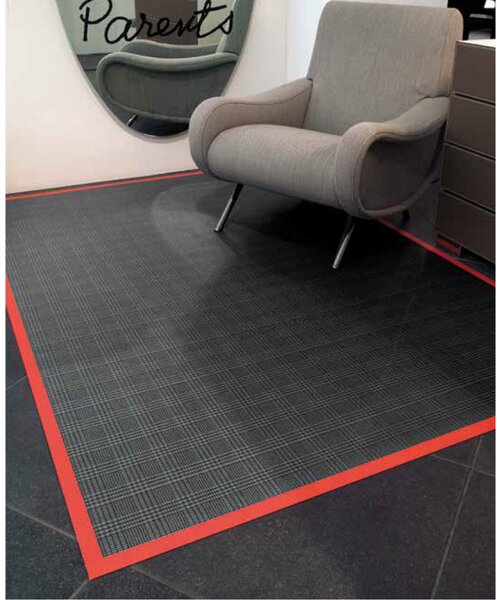 Tappeto pvc arredo Wales principe di Galles con bordo colorato Rosso 60x98