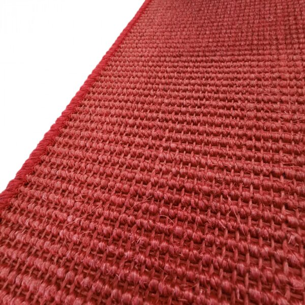 Passatoia in fibra naturale di sisal Cancun Rosso 6 mt 90 cm