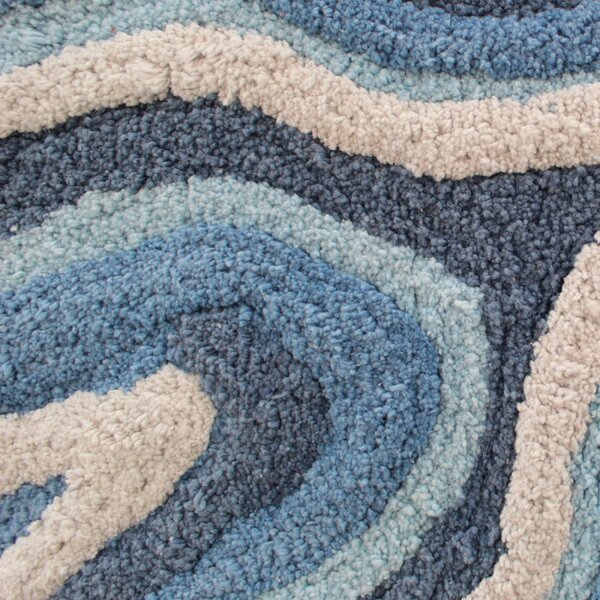 Tappeto arredo bagno 100% cotone Dune blu Blu 50X80