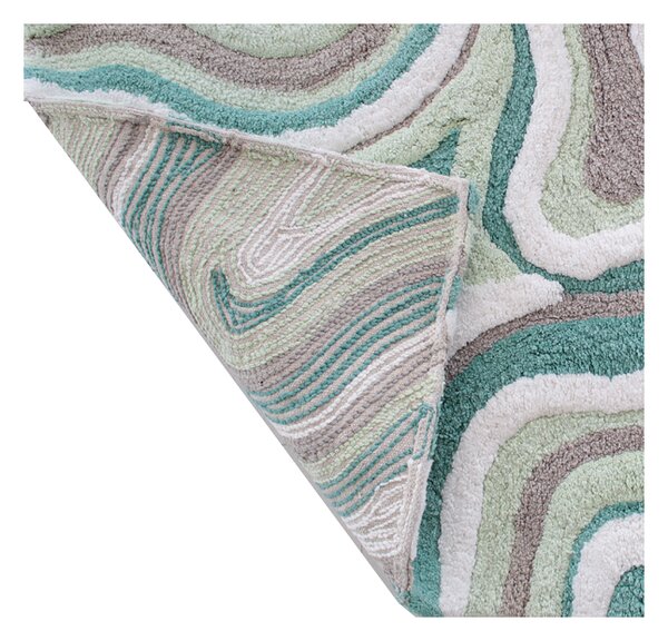 Tappeto arredo bagno 100% cotone Dune verde Verde 50X80