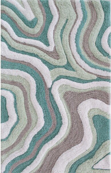 Tappeto arredo bagno 100% cotone Dune verde Verde 50X80