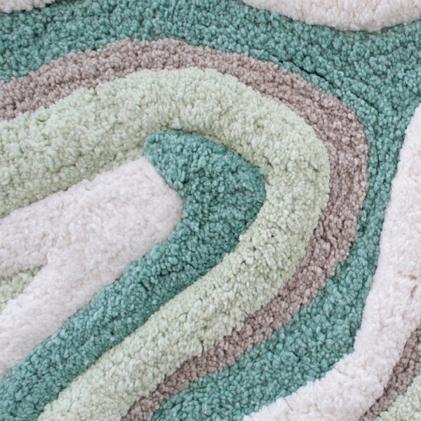 Tappeto arredo bagno 100% cotone Dune verde Verde 50X80