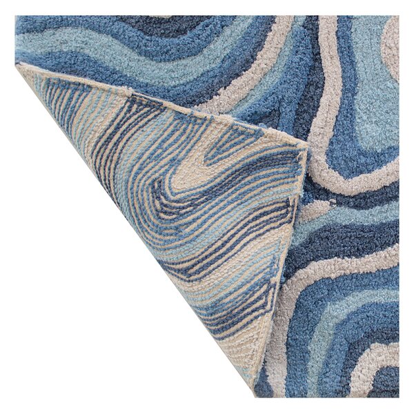 Tappeto arredo bagno 100% cotone Dune blu Blu 50X80