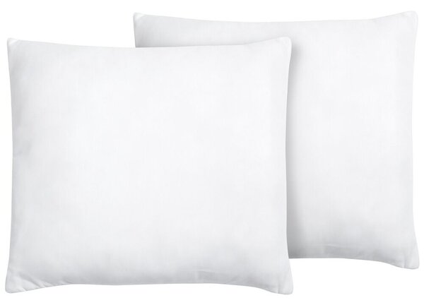 Set 2 Cuscini Letto di colore Bianco Microfibra 80 x 80 cm Morbido stile moderno contemporaneo Beliani