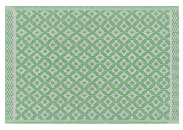 Tappeto Esterni Verde Chiaro con Forme Geometriche 120 x 180 cm Beliani
