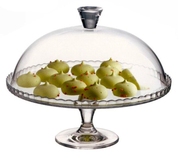 Alzata Per Dolci In Vetro Con Piede - 32 Cm, Design Elegante Per Tavola