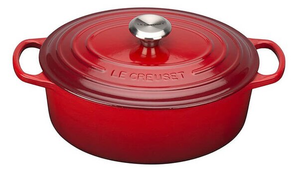 Cocotte in cast red enamel cast iron, 4.1 lt., Internal and external surface resistant to wear, easy to clean, suitable for all sources of heat, cooking always perfect, healthy, diet, natural, nickel free, dishwasher safe, lifetime warranty