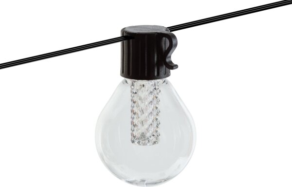 Catena luminosa solare dimmerabile a LED 15xLED/1,5W/3,7/5V 2200 mAh 9 m IP65 nera + telecomando