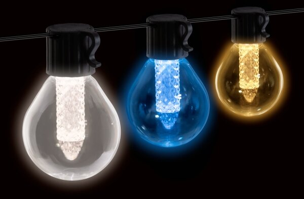 Catena luminosa solare dimmerabile a LED 15xLED/1,5W/3,7/5V 2200 mAh 9 m IP65 nera + telecomando