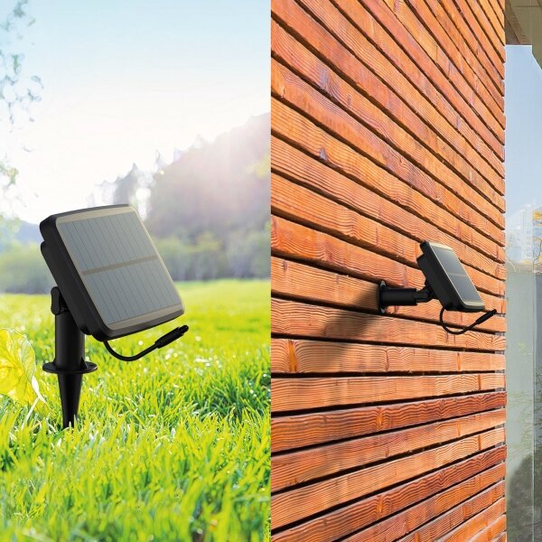 Catena LED solare RGBIC 30xLED/1,3W/3,7V 2200 mAh 14,37 m IP65 nero + telecomando