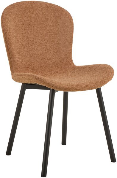 FIORA Terracotta (tessuto Apia 272) / telaio nero - MODERNA SEDIA IMBOTTITA CINIGLIA PER SALONE/SALA DA PRANZO